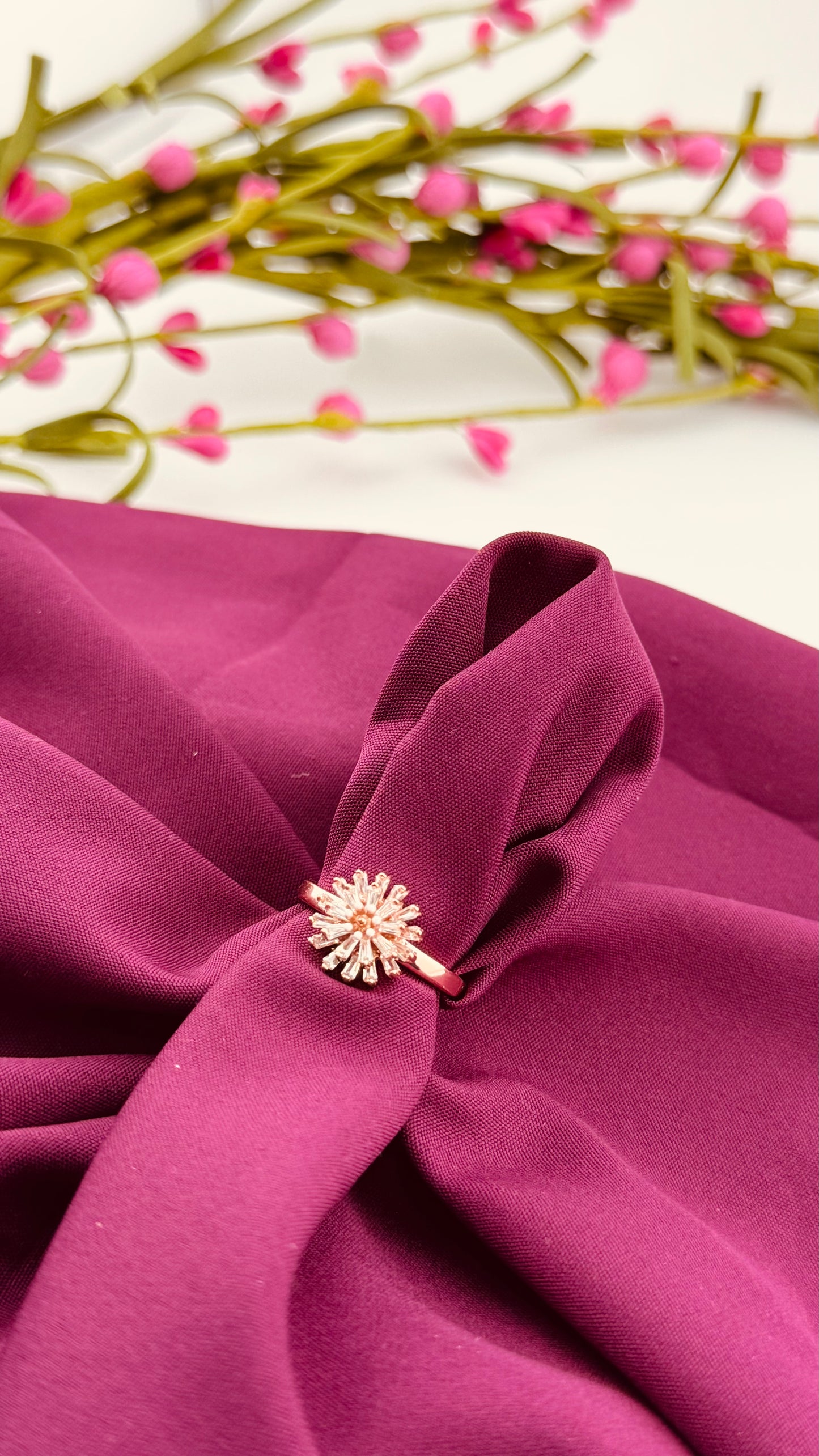 Adjustable Crystal marigold Ring - Silver and Rose Gold
