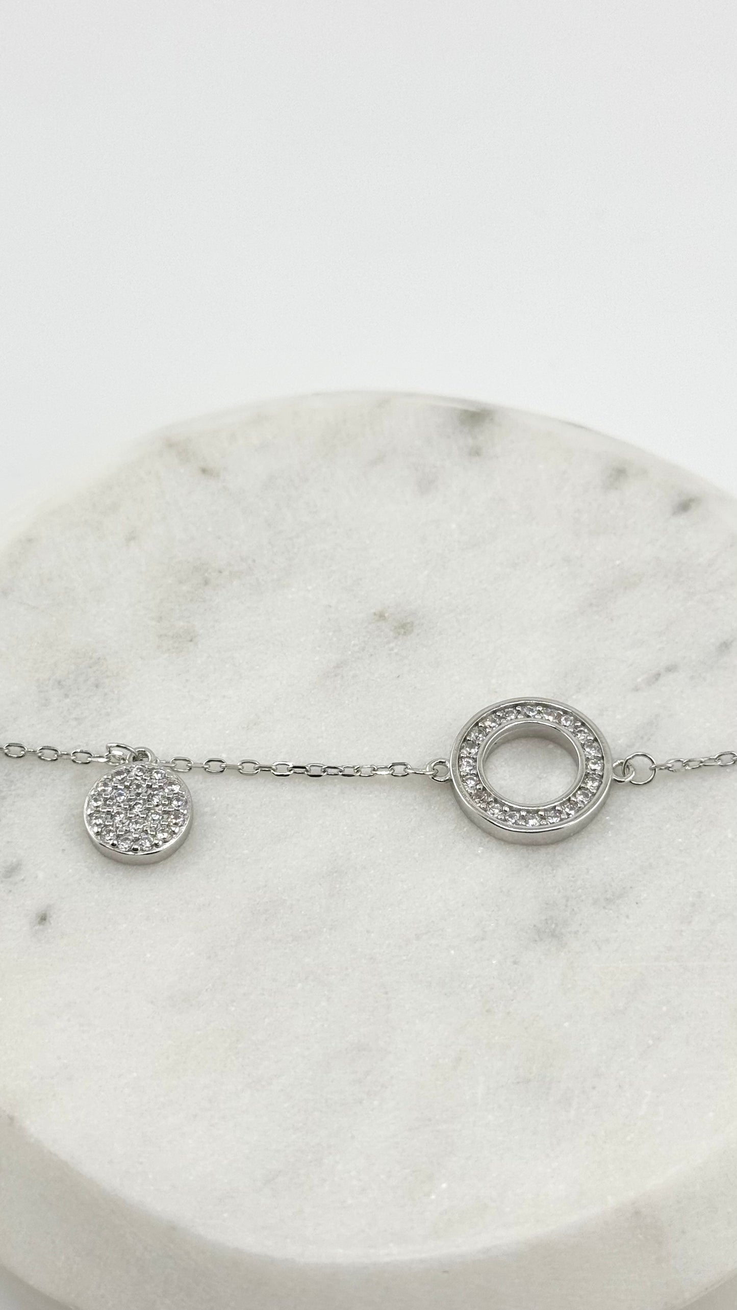 Sterling silver charm bracelet - silver and rose gold