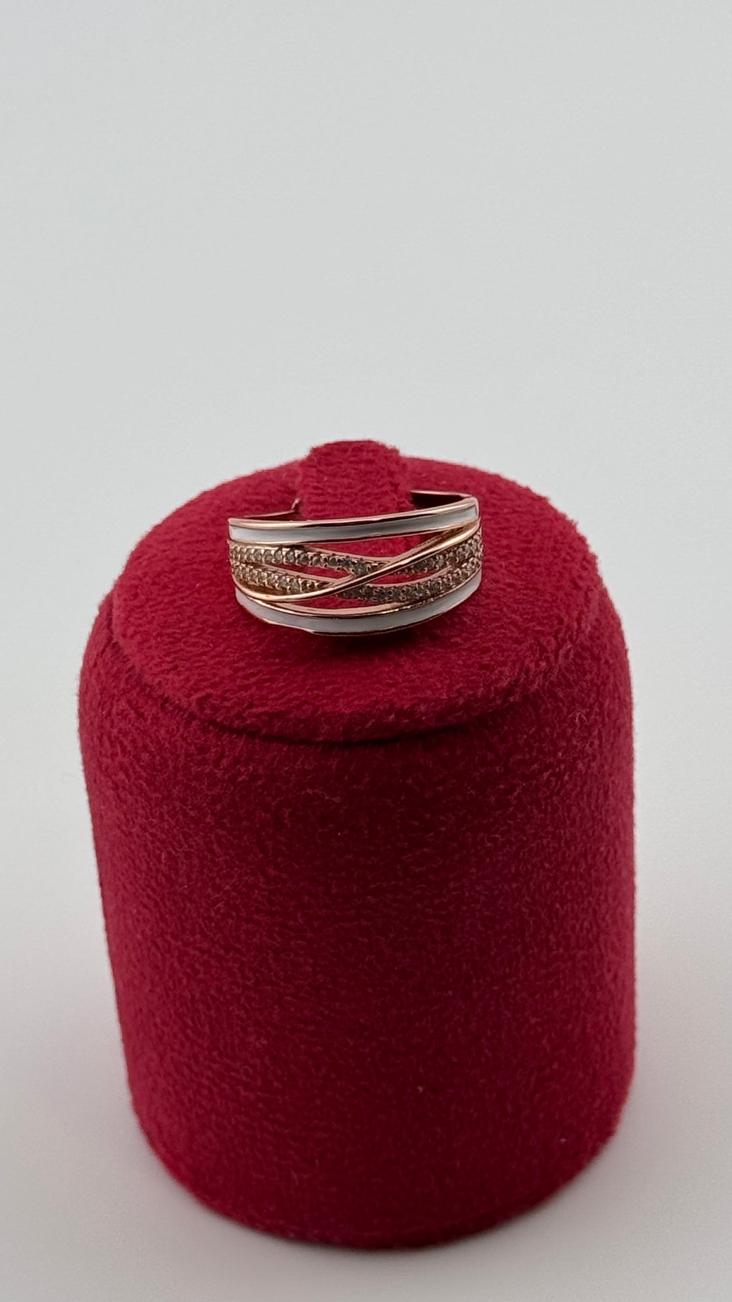 Adjustable Waves Ring - Silver and Rose Gold