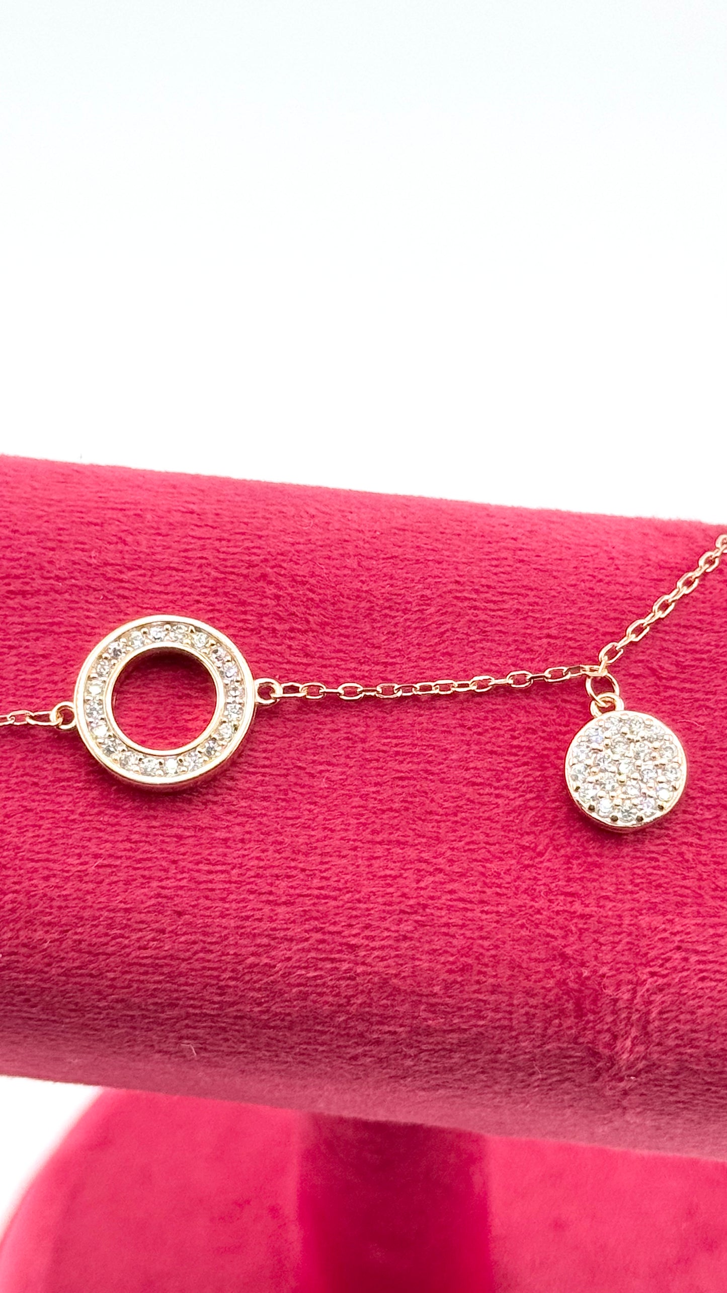 Sterling silver charm bracelet - silver and rose gold