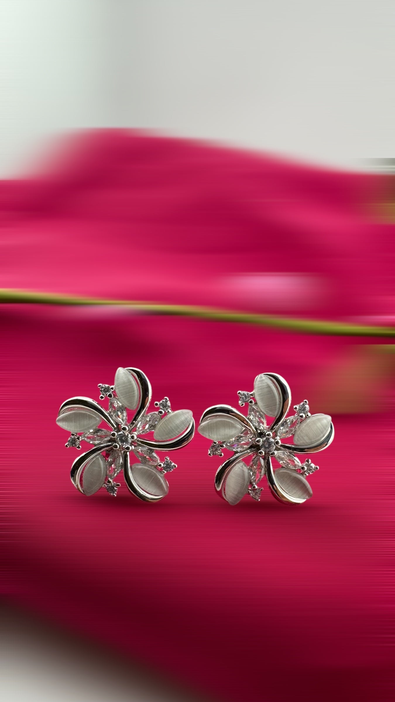 Korean design Big Flower Stud Earrings