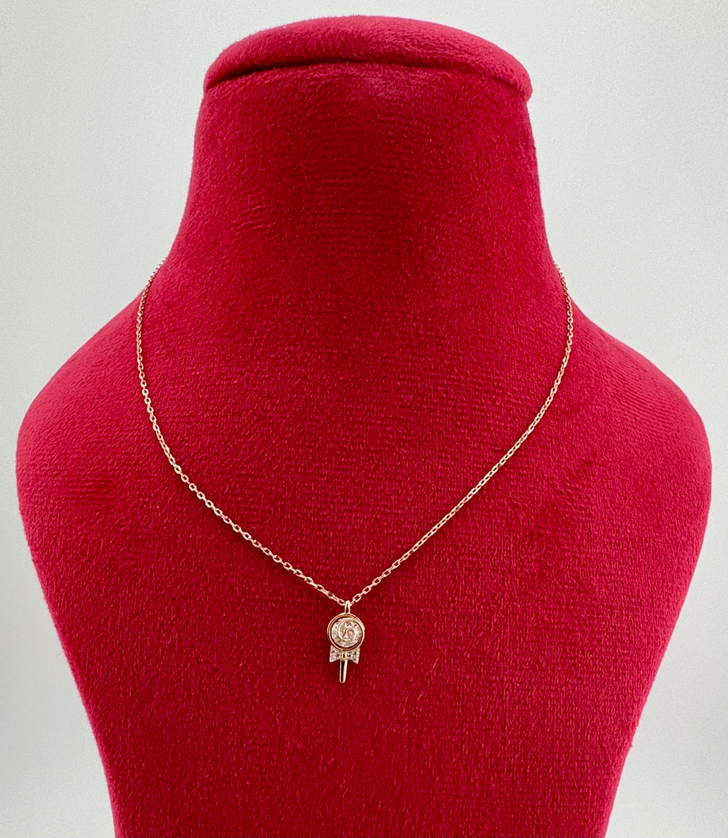 Rose Gold-Plated Sterling Silver Rose Pendant Necklace