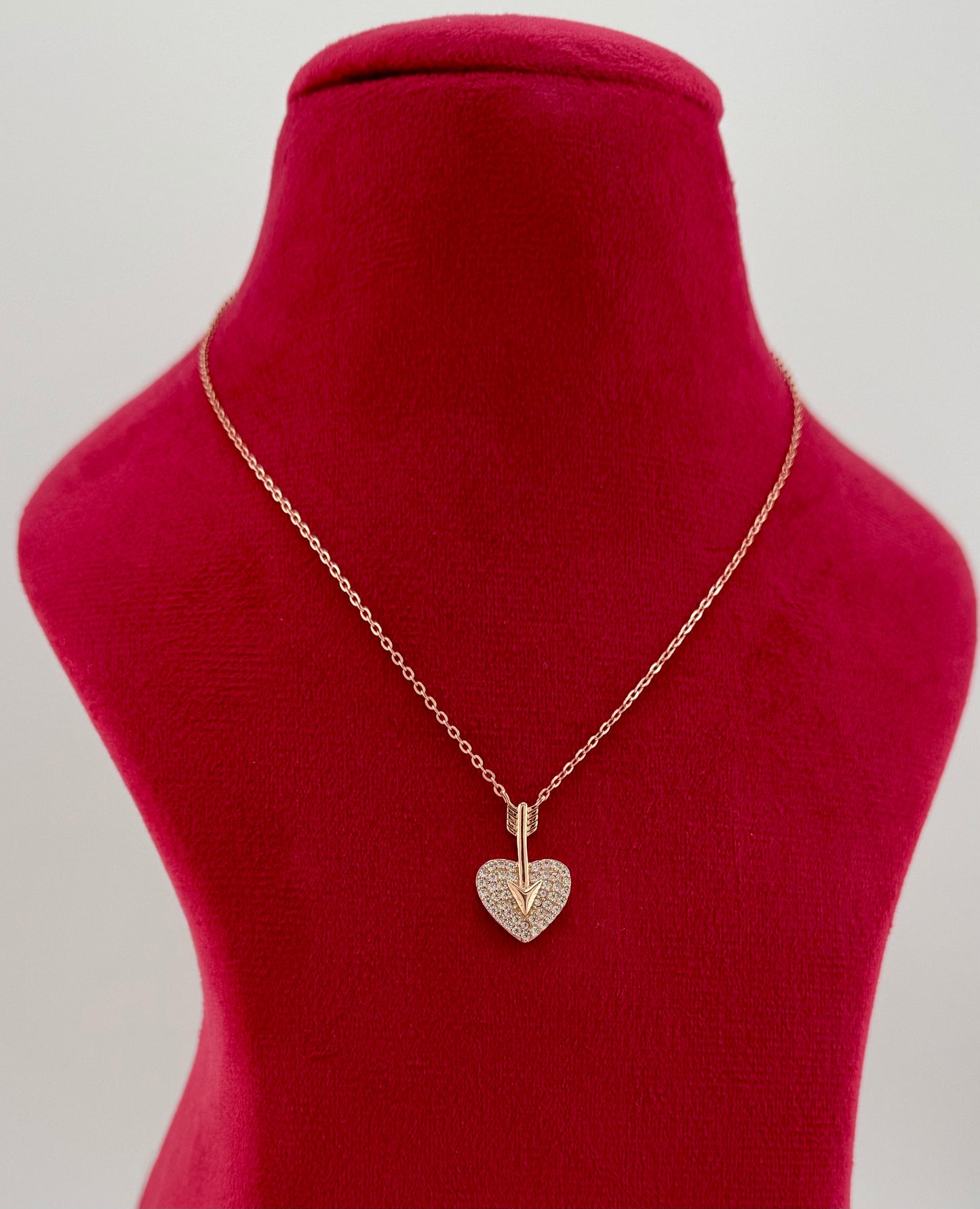 Heart-Shaped Rose Gold Pendant Necklace