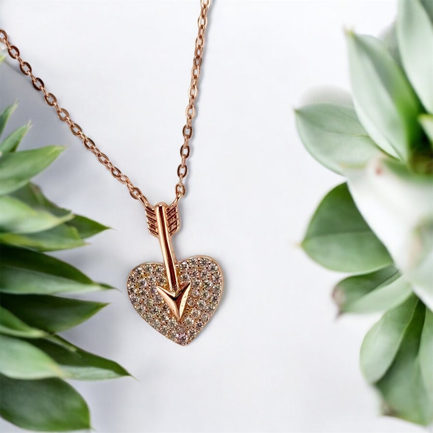 Heart-Shaped Rose Gold Pendant Necklace