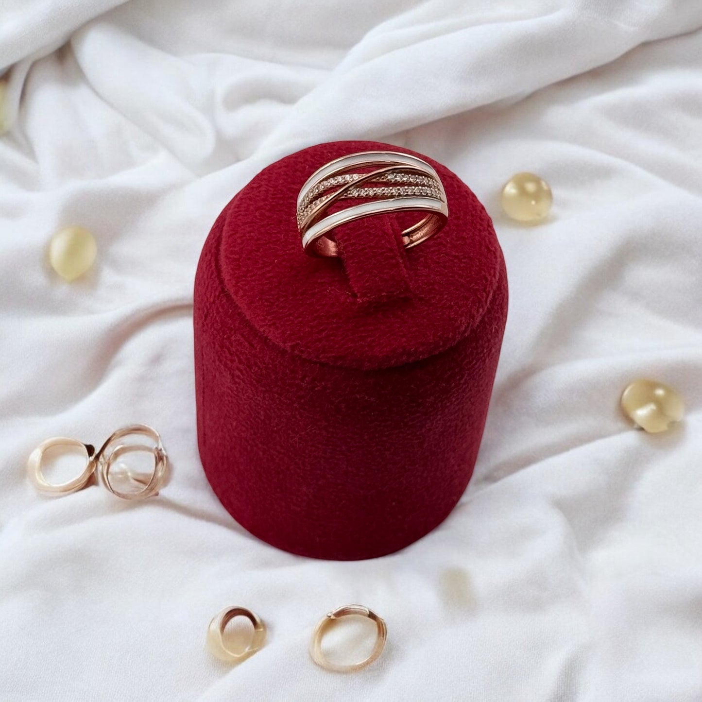Adjustable Waves Ring - Silver and Rose Gold