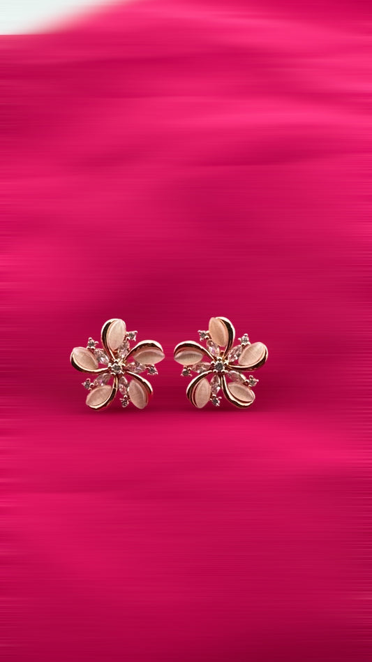 Korean design Big Flower Stud Earrings