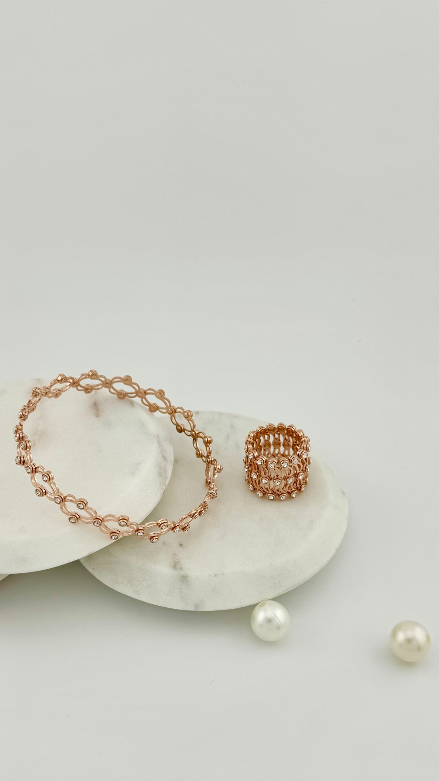 Convertible Ring Bangle - Silver & Rose Gold colors