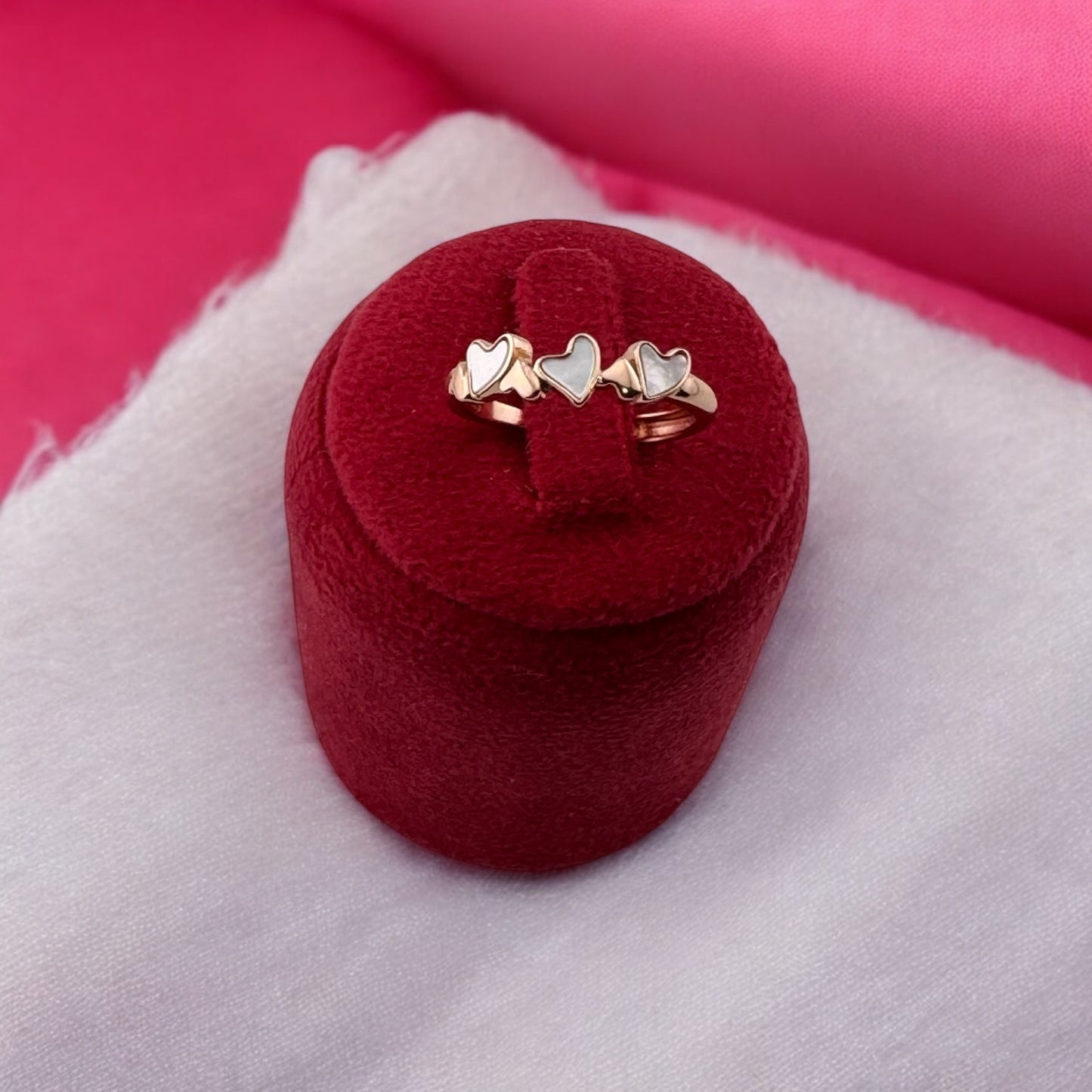 Adjustable 6E Heart Ring - Silver and Rose Gold