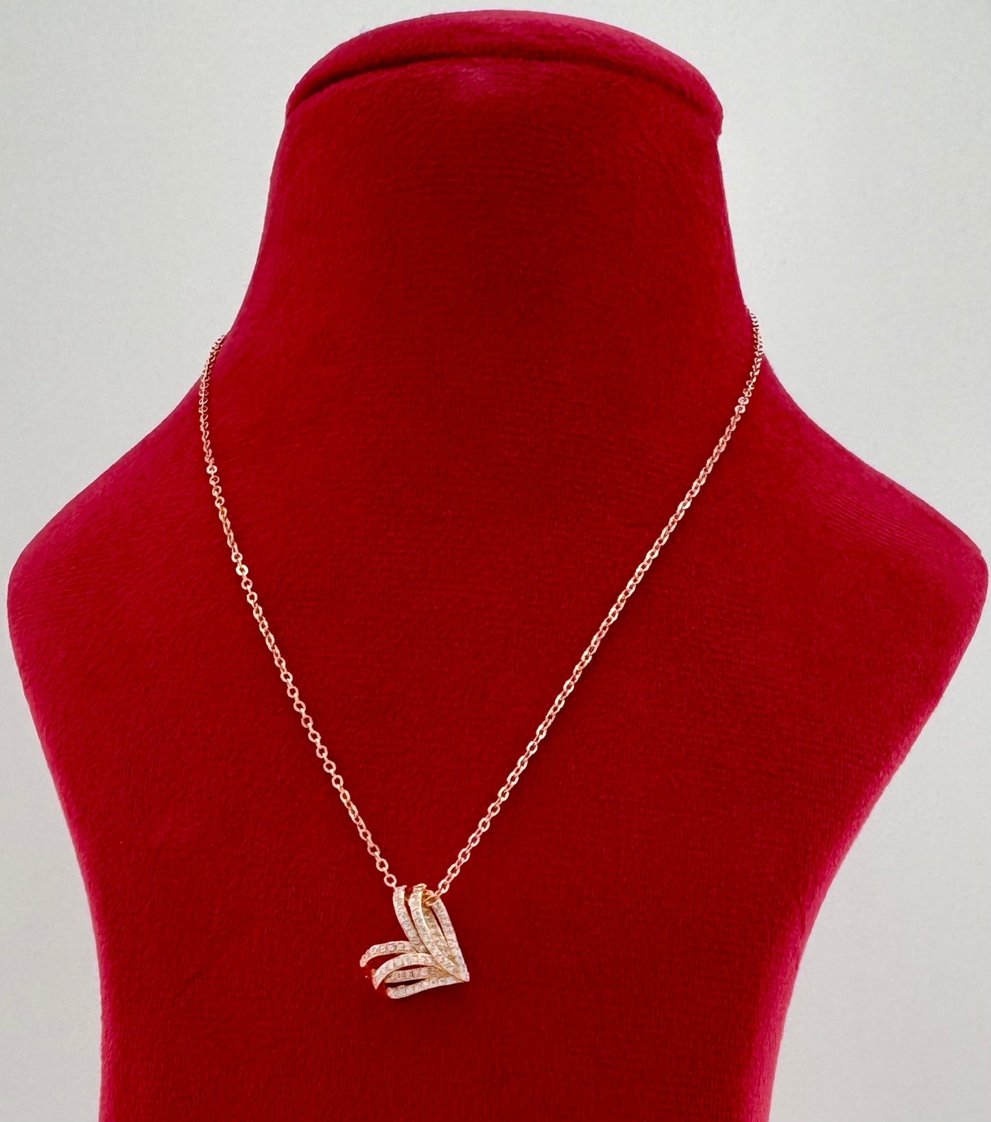 Rose Gold-Plated Double Heart Pendant Necklace