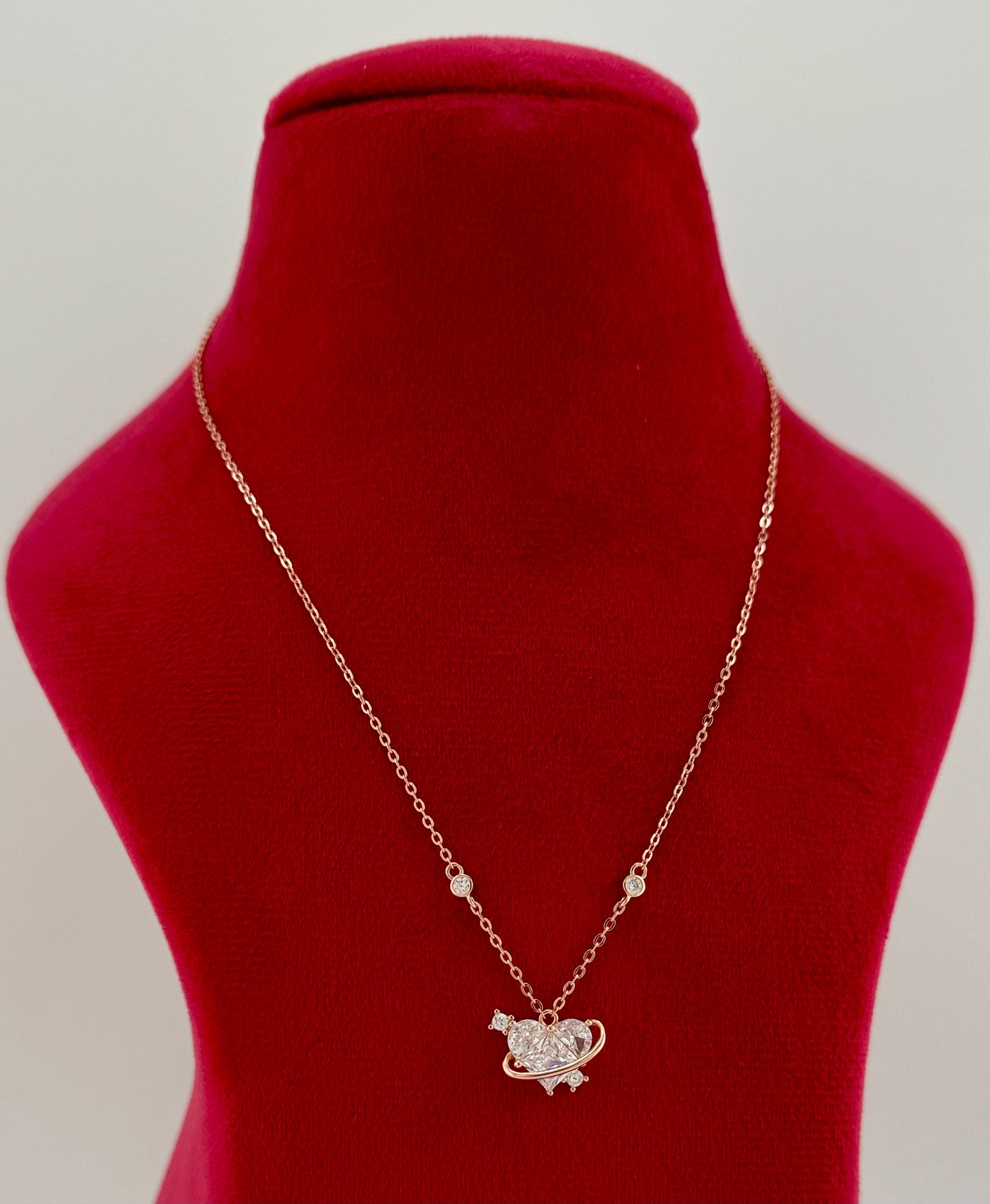 Elegant Crystal Heart Pendant Necklace