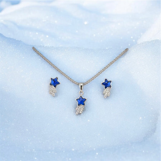 Blue Star Aurora Pendant Set