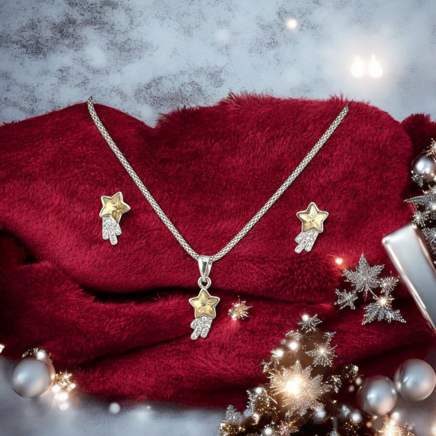 Yellow Star Aurora Pendant Set